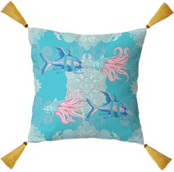 The Fish Organic Cotton Cushion 45 Square Blue