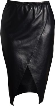 Lexi Leather Wrap Skirt Mid Length