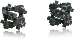 Tetris Cube Earrings Black