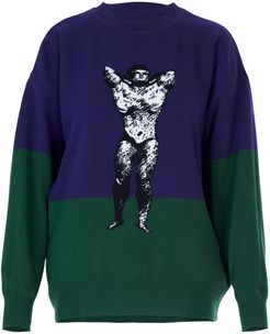 Bodybuilder Jumper Purple & Green