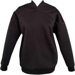 Black Bubble Neoprene Curved Yoke Sweater