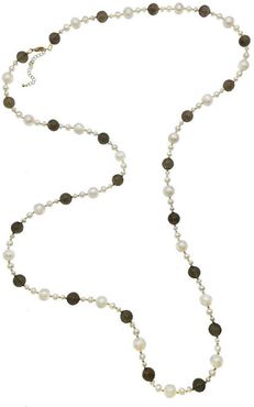 Freshwater Pearls & Smoky Quartz Multi-Way Simple Necklace