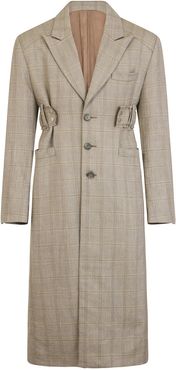 Green Check Peak Lapel Coat