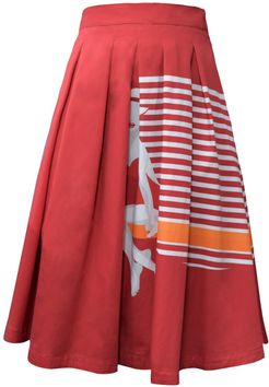 Red Cannes Midi Skirt