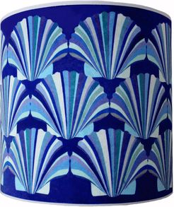 Blue Shell Deco Velvet Lampshade