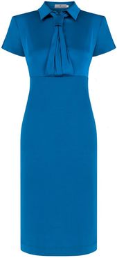 Zoja Blue Fitted Viscose Dress