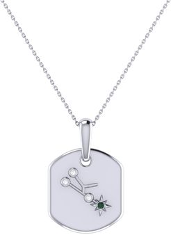 Taurus Bull Constellation Tag Pendant Necklace In Sterling Silver