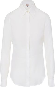 White Fitted Silk Shirt