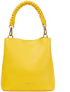 Vegan Leather Mimi Bucket Bag - Yellow