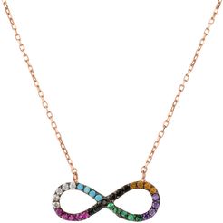 Infinity Eternity Rainbow Necklace Rosegold