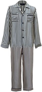 Striped Silk Long Pyjamas Set