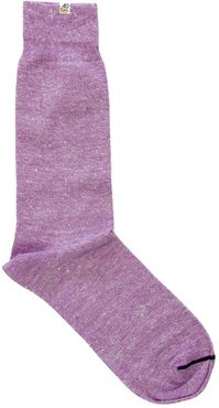 Purple Melange Linen Socks