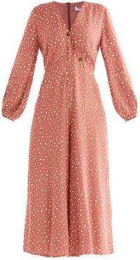 Chicago Print Jumpsuit In Dark Blush & White