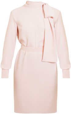 Dia Pastel Pink Open Back Mini Dress With Ribbon On Shoulder