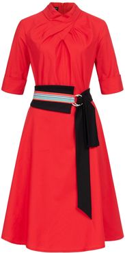 Franchesca Dress Red with Two Belts