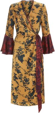 Netil Wrap Dress In Garden Puppets Print