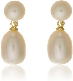 Glebe Double White Pearl & Gold Vermeil Drop Earrings