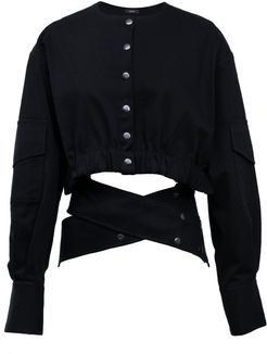 Short Cotton Jacket In Black Embrace