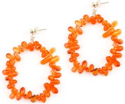 Orange Agate Circle Earings
