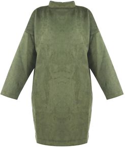 Green Suede Oversized Tunic Pullover