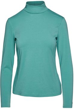Light Green Turtle Neck Top In Sustainable Fabric