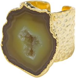 Yellow Mega Gemstone Gold Statement Ring