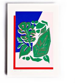 Red Blue Botanic Limited Edition Screen Print