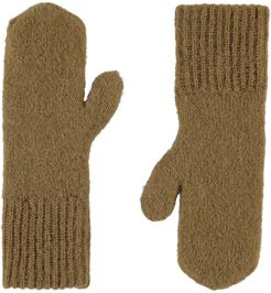 Knitted Mittens Sand Alpaca Wool
