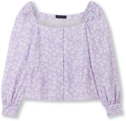 Square Neck Blouse - Wild Lilac