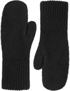 Knitted Mittens Navy Alpaca Wool