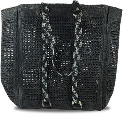 Paulette Raffia Tote Bag In Black