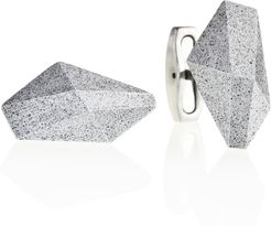 Crystal Concrete & Surgical Steel Cufflinks Grey