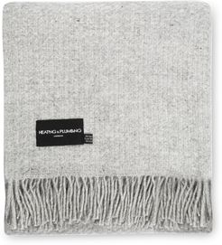 Evening Tales - Soft Pure New Wool Blanket - Contemporary Weave - Light Grey