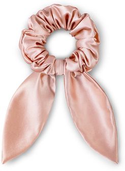 Silk Scrunchie With Scarf Detail - Pink