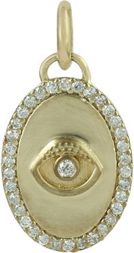 Evil Eye Charm 14K Yellow Gold Diamond Jewelry