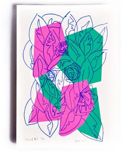 Neon Floral Limited Edition Screen Print