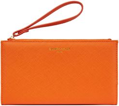 Orange Vegan Leather Wristlet Purse