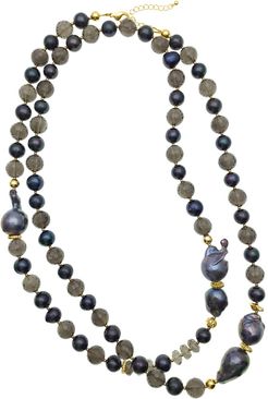 Smoky Quartz With Baroque Multi-Way Necklace Cn043