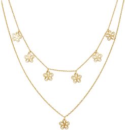 Gold Flower Child Layered Necklace