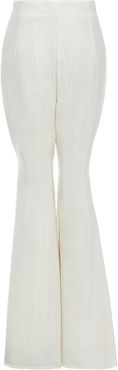 Callie Ivory High Waisted Stripe Flared Trousers