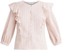 Saint Broderie Frilled Blouse In Light Pink