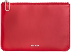 Leather Zip Clutch Red Port Louis Pouch