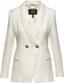 White Double-Breasted Blazer