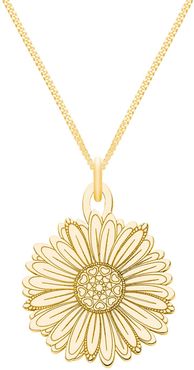 Medium Gold Daisy Flower Pendant Necklace