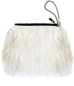 Fluffy Bianca Clutch Bag Cream