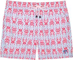 Swim Shorts - Beetle Red & Pale Blue