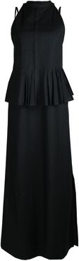 October Pleated Maxi Evening Dress Set In Black