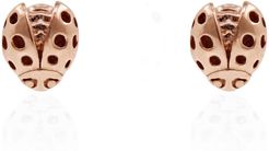 Ladybird Stud Earrings/Wings Open Rose Gold