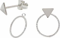 Triangle Stud Earrings & Ear Jackets Sterling Silver