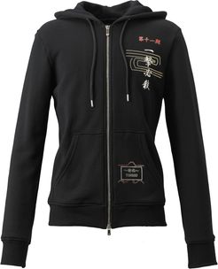 Japanese Cotton Unisex Zip Hoodie In Black